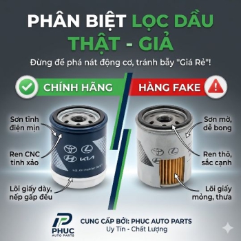 BÍ KÍP BẢO VỆ ĐỘNG CƠ "SỐNG THỌ" NHỜ BIẾT CÁCH PHÂN BIỆT LỌC DẦU CHÍNH HÃNG VÀ HÀNG GIẢ