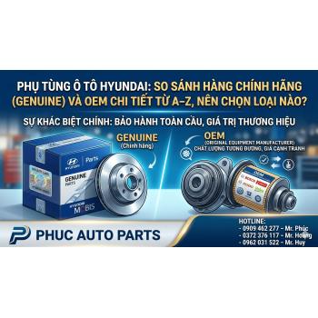 PHỤ TÙNG Ô TÔ HYUNDAI: SO SÁNH HÀNG CHÍNH HÃNG (GENUINE) VÀ OEM – NÊN CHỌN LOẠI NÀO?
