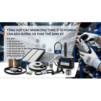 TỔNG HỢP CÁC NHÓM PHỤ TÙNG Ô TÔ HYUNDAI CẦN BẢO DƯỠNG VÀ THAY THẾ ĐỊNH KỲ