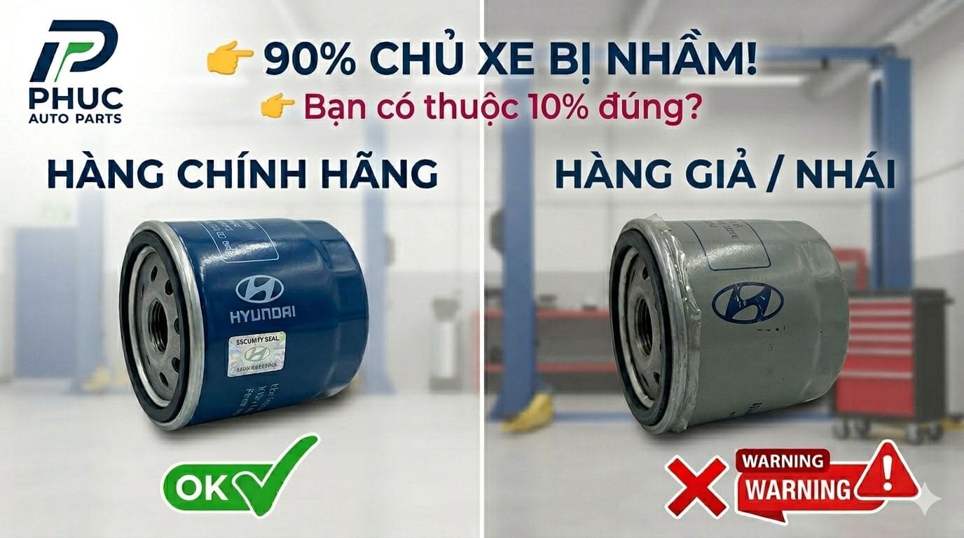 90% CHỦ XE KHÔNG BIẾT CÁCH PHÂN BIỆT PHỤ TÙNG HYUNDAI CHÍNH HÃNG VÀ HÀNG GIẢ