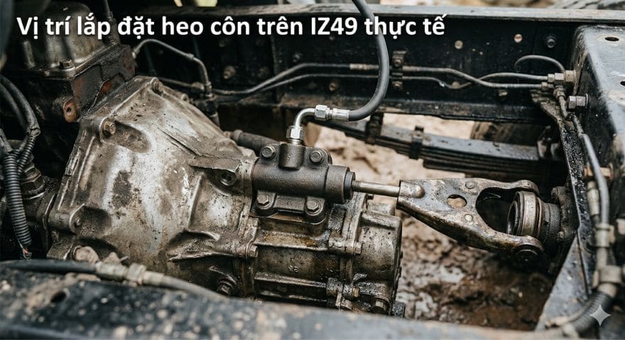 Vị trí lắp đặt heo côn trên IZ49 thực tế
