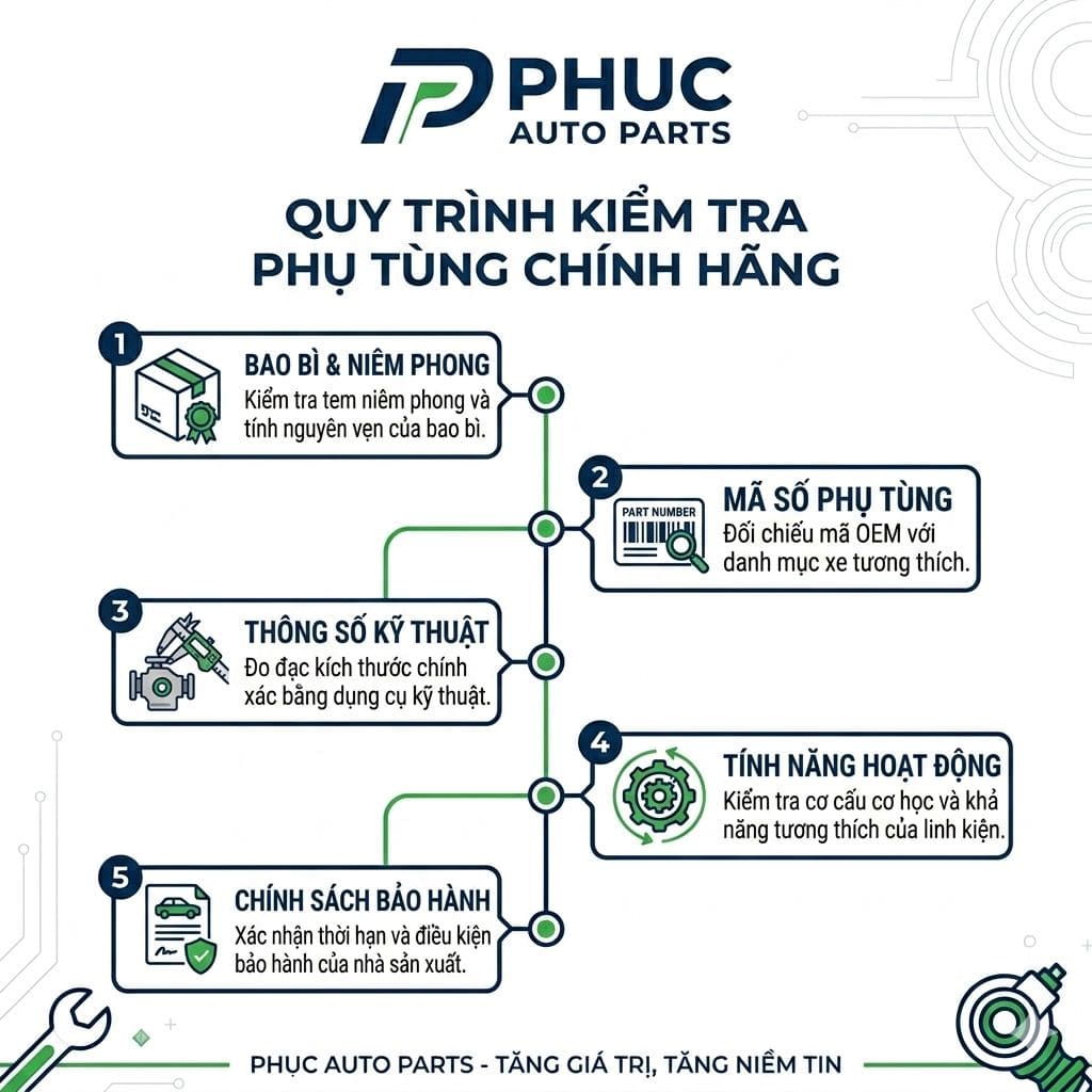 Chi tiết quy trình kiểm tra phụ tùng 5 bước tại Phuc Auto Parts