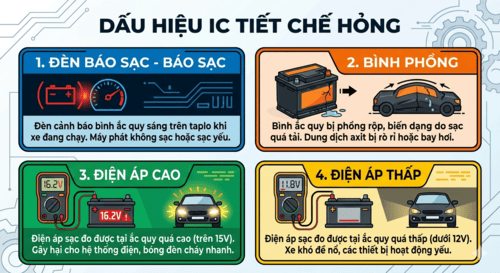 Dấu hiệu nhận biết IC tiết chế máy phát bị hỏng