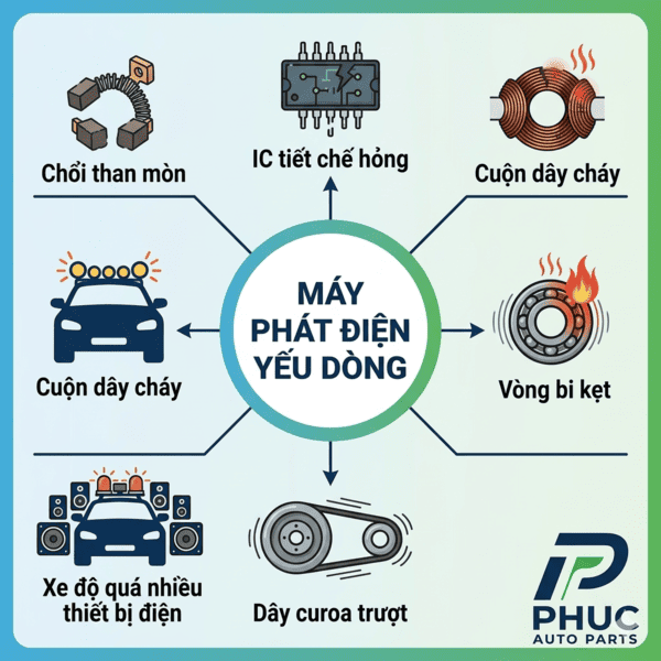 Nguyên nhân gốc rễ khiến máy phát điện bị yếu dòng